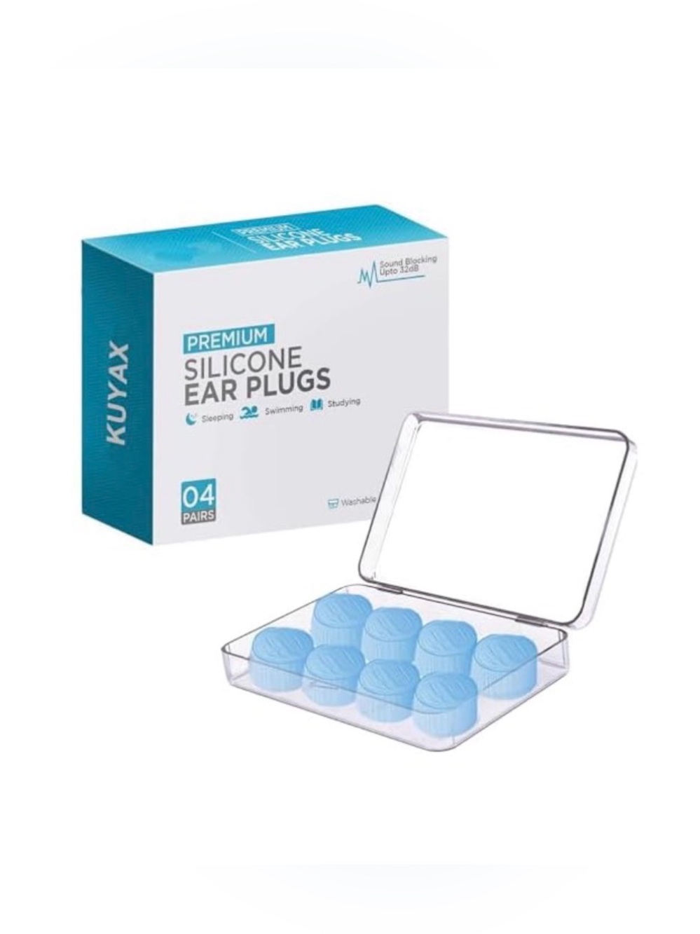 4 Pairs Premium Moldable Silicone Sound Blocking Ear Plugs